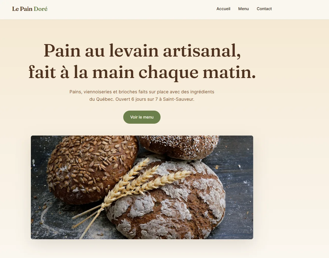Site démo Boulangerie Le Pain Doré