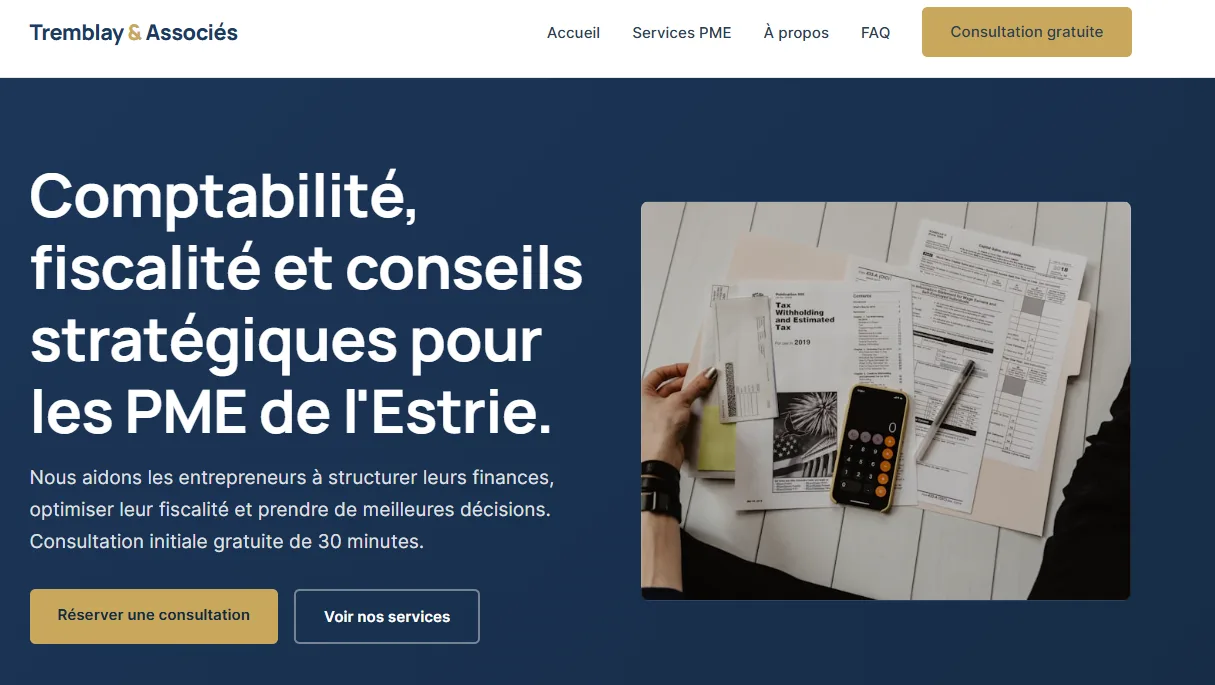 Site démo Tremblay & Associés, CPA